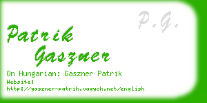 patrik gaszner business card